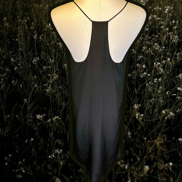 Club Monaco Black Silk V-Neck Swing Trapeze Style Dress Size 0 - Picture 8 of 13